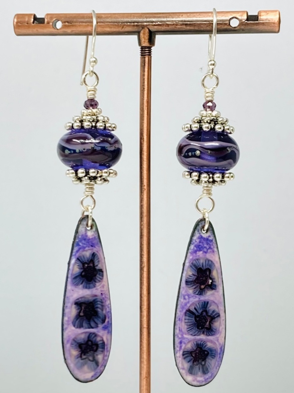 Purple Lampwork earrings